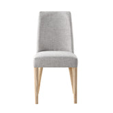23" Gray And Natural Solid Wood and Upholstered Fabric Parsons Chair